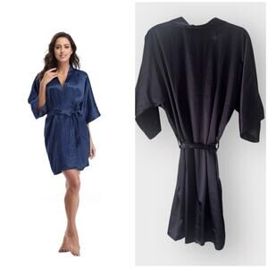 Luxrobes navy blue satin robe, XL